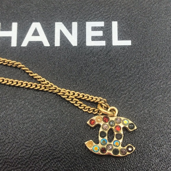 Chanel CC Coco Logo Rhinestone Crystal Necklace - Picture 11 of 16